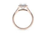 Battersea Halo Rose Gold 18k Princess Engagement Ring