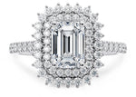 Berkeley Halo Platinum Emerald Engagement Ring