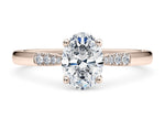 Thea Diamond Band Rose Gold 18k Oval Engagement Ring
