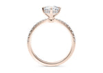 Asteria Compass Diamond Band Rose Gold 18k Round Engagement Ring
