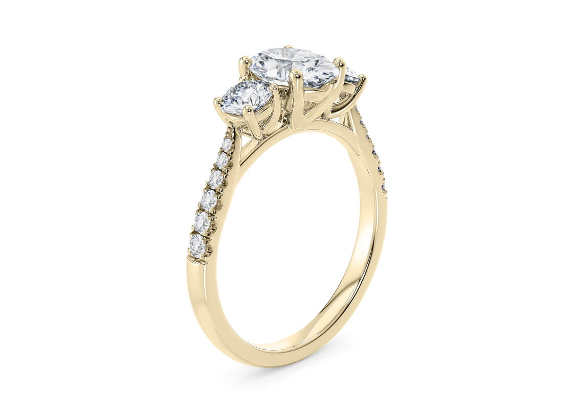 Lisbon Trilogy Yellow Gold 18k Oval Engagement Ring