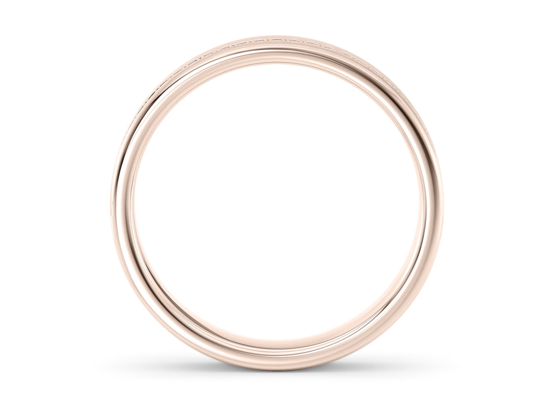 Andreas Brushed  Rose Gold 18k Lab Grown Wedding Band