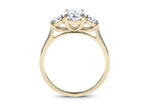 Roma Trilogy Yellow Gold 18k Oval Engagement Ring