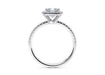 Isabella Halo Platinum Cushion Engagement Ring