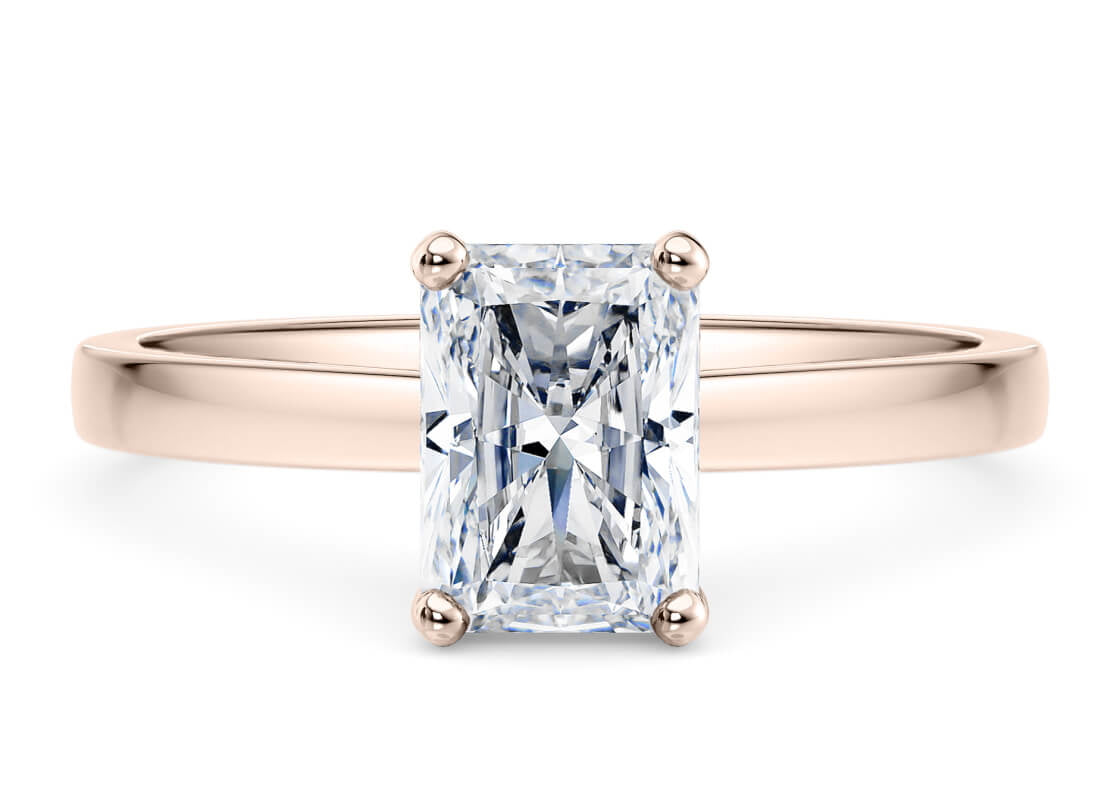 1477 Classic Solitaire Rose Gold 18k Radiant Engagement Ring