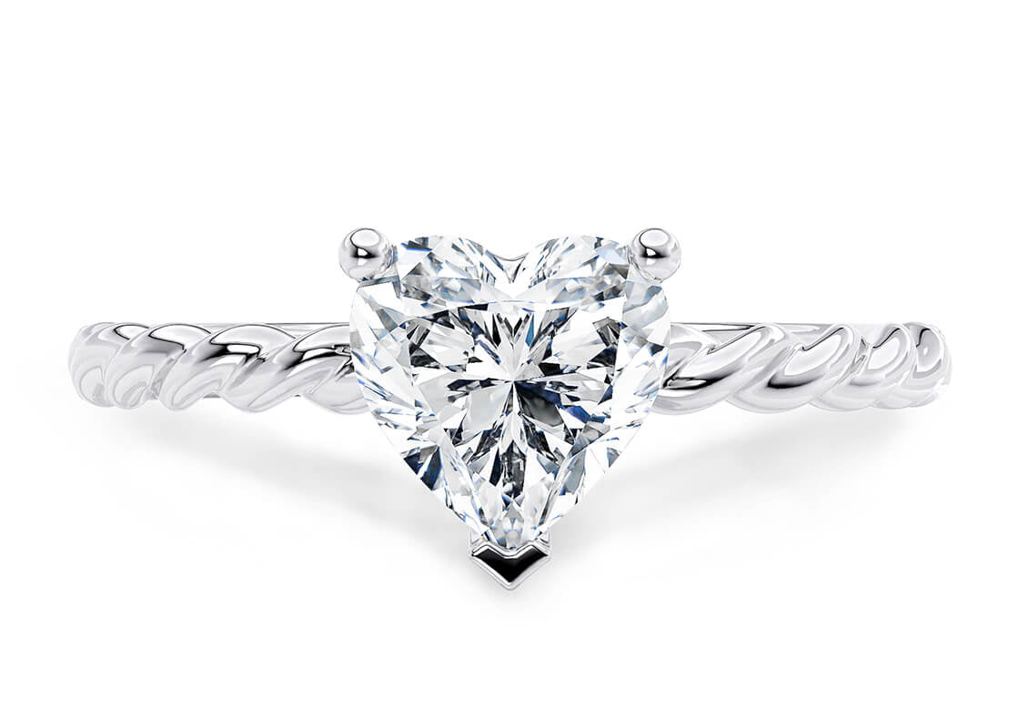 Ascot Solitaire Platinum Heart Engagement Ring