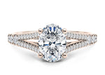 Oxford Diamond Band Rose Gold 18k Oval Engagement Ring