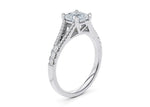 Oxford Diamond Band Platinum Cushion Engagement Ring