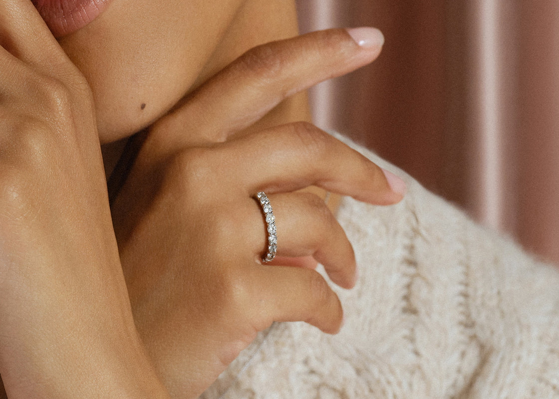 Mayfair Half Set White Gold 18k Natural Eternity Ring