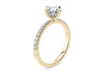 Asteria Compass Diamond Band Yellow Gold 18k Princess Engagement Ring