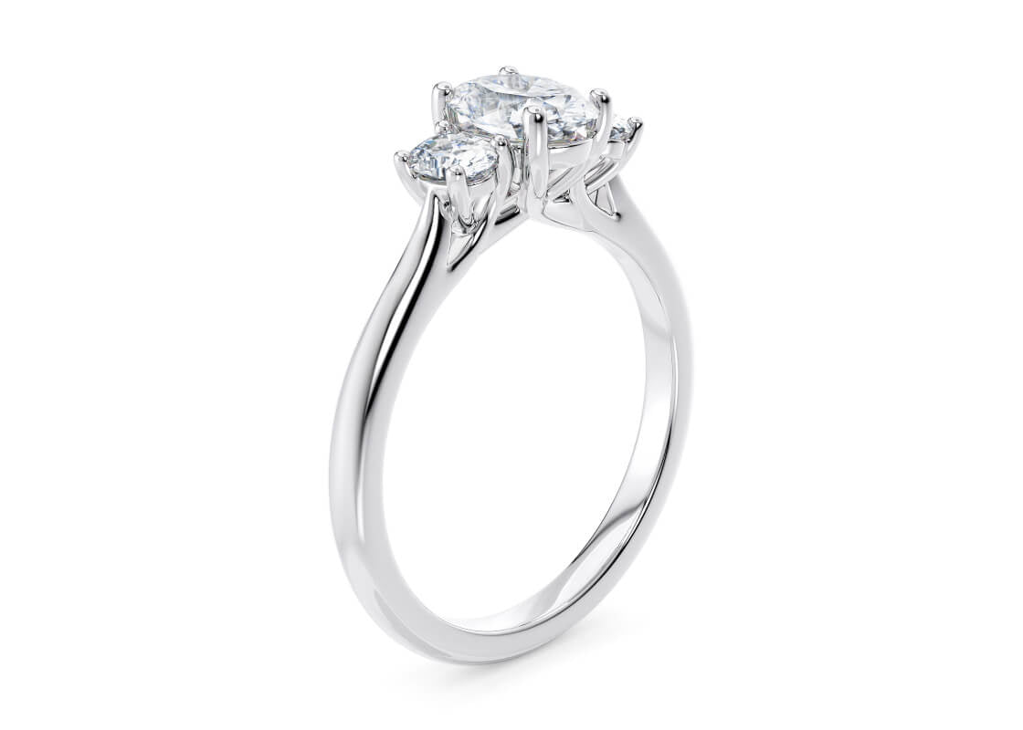 Venice Trilogy White Gold 18k Oval Engagement Ring