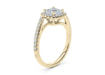 Kew Halo Yellow Gold 18k Cushion Engagement Ring