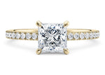Aria Diamond Band Yellow Gold 18k Princess Engagement Ring