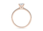 Aria Diamond Band Rose Gold 18k Round Engagement Ring