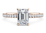 Aria Diamond Band Rose Gold 18k Emerald Engagement Ring