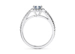 Kew Halo Platinum Radiant Engagement Ring
