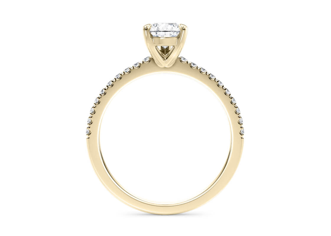 Aria Diamond Band Yellow Gold 18k Pear Engagement Ring