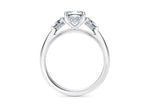 Florence Trilogy Platinum Cushion Engagement Ring