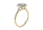 Aphrodite Halo Yellow Gold 18k Cushion Engagement Ring