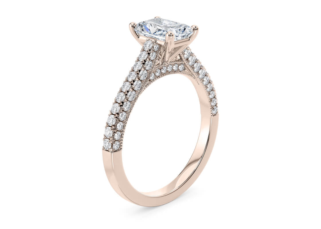 Bloomsbury Vintage Rose Gold 18k Radiant Engagement Ring