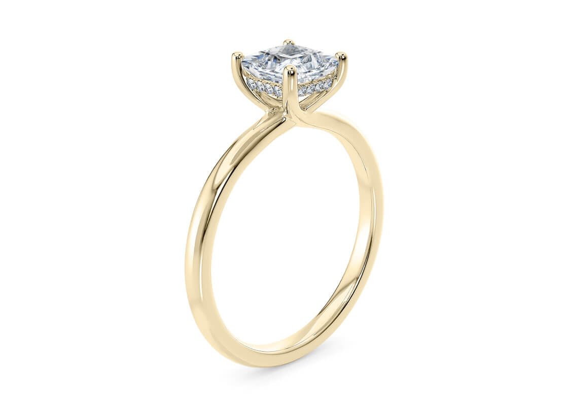 Paloma Solitaire Yellow Gold 18k Princess Engagement Ring