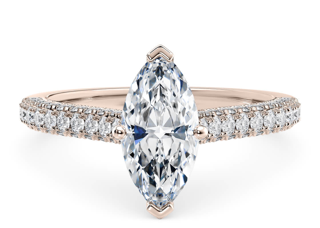 Bloomsbury Vintage Rose Gold 18k Marquise Engagement Ring