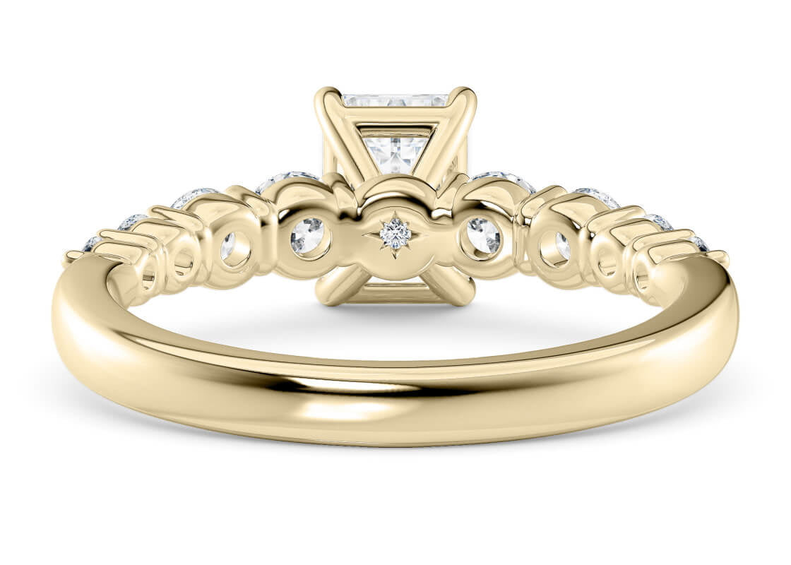 Lyra Diamond Band Yellow Gold 18k Emerald Engagement Ring