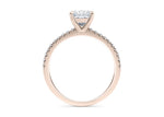 Aria Diamond Band Rose Gold 18k Princess Engagement Ring