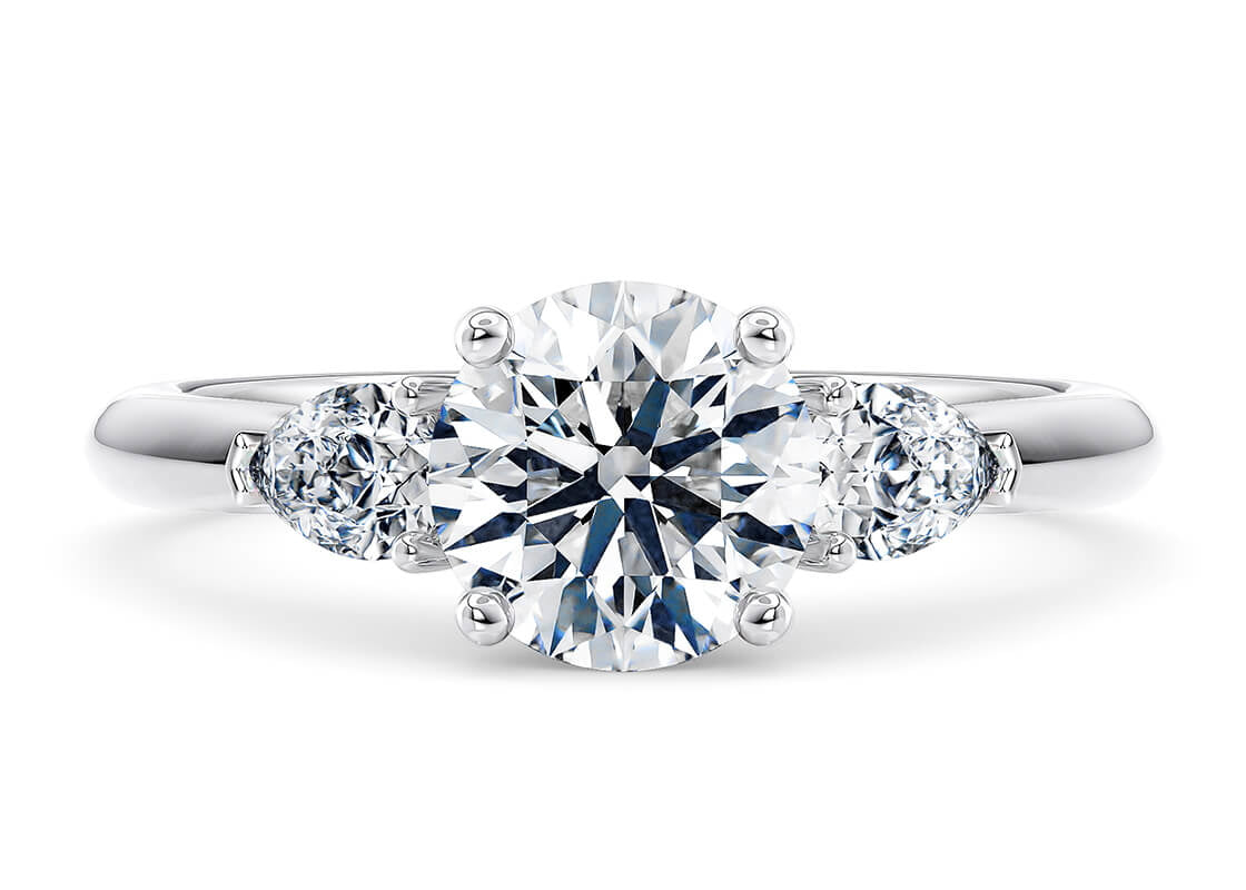 Florence Trilogy Platinum Round Engagement Ring