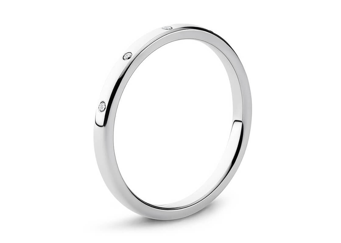 5 stones White Gold 18k Wedding Band