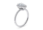 Isabella Halo Platinum Pear Engagement Ring