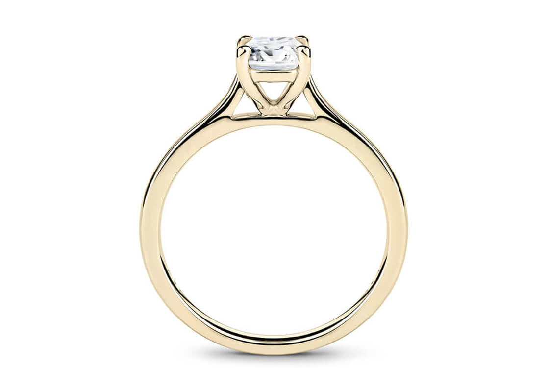 Contour Solitaire Yellow Gold 18k Emerald Engagement Ring
