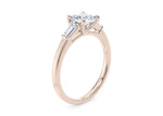 Alexandria Trilogy Rose Gold 18k Princess Engagement Ring