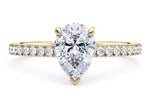 Aria Diamond Band Yellow Gold 18k Pear Engagement Ring