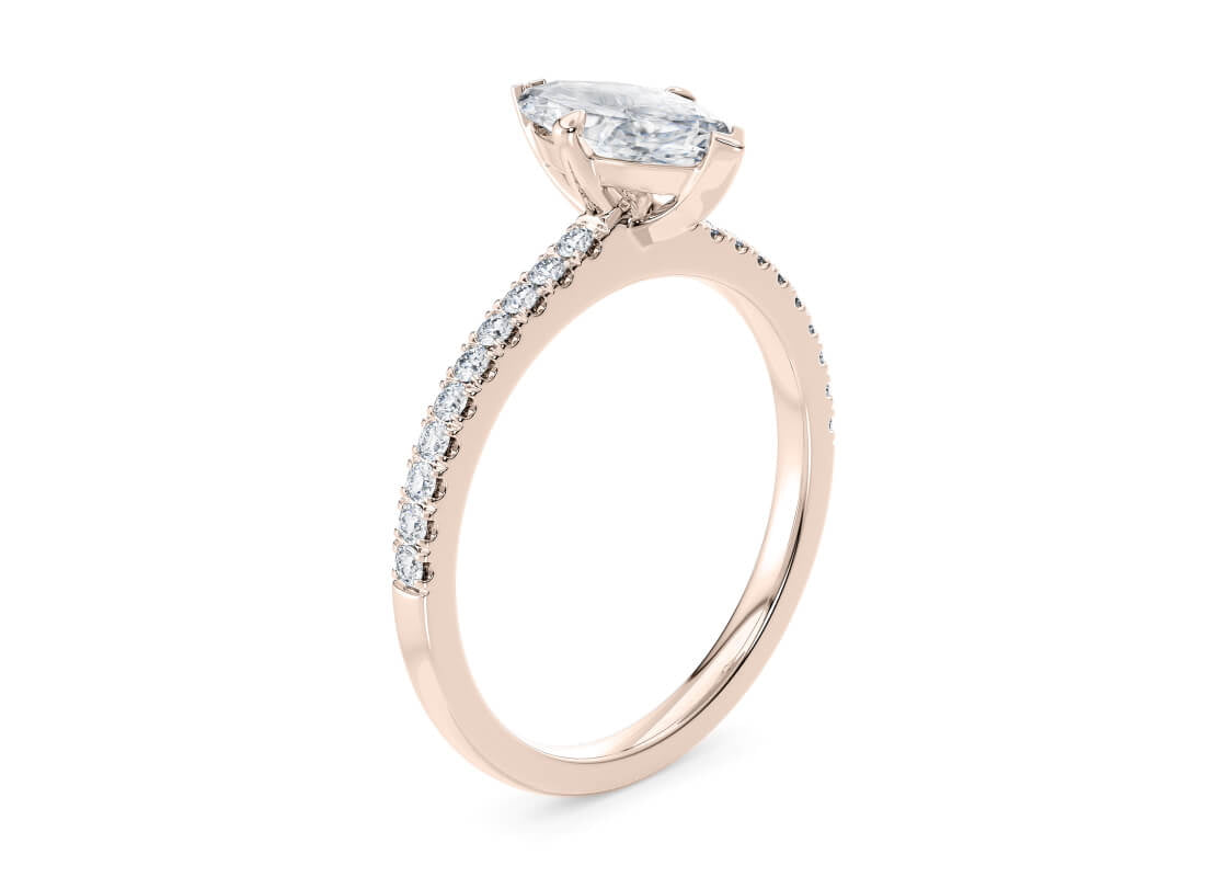 Aria Diamond Band Rose Gold 18k Marquise Engagement Ring