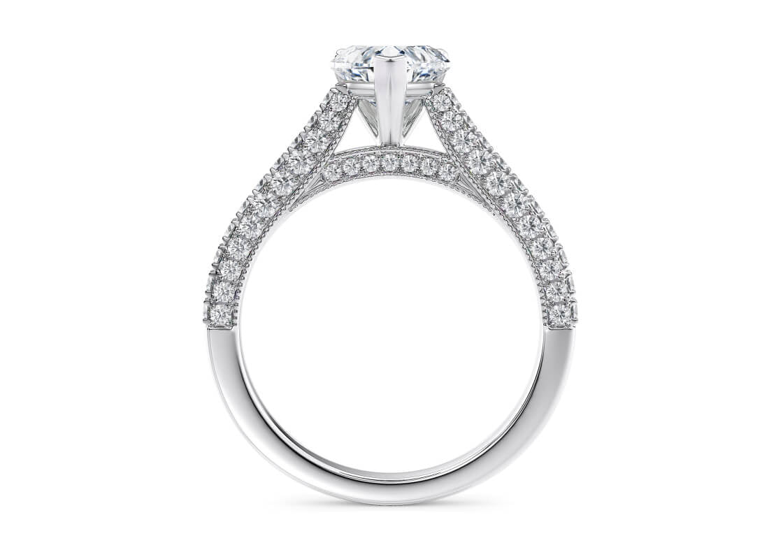 Bloomsbury Vintage Platinum Heart Engagement Ring