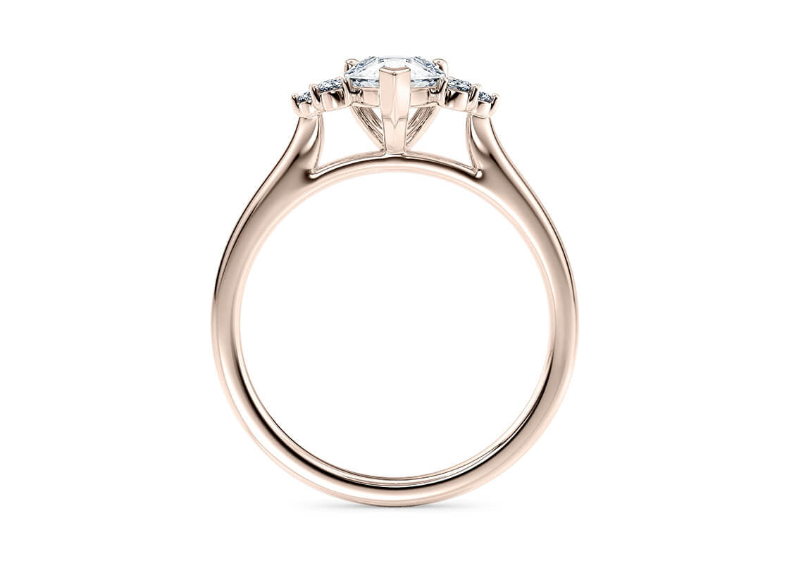 Rosa Vintage Rose Gold 18k Pear Engagement Ring
