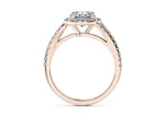 Kew Halo Rose Gold 18k Round Engagement Ring