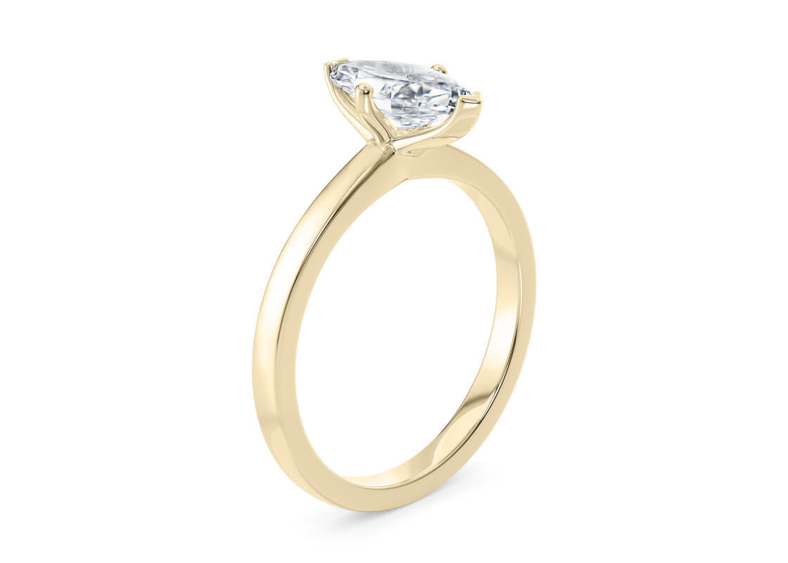 1477 Classic Solitaire Yellow Gold 18k Marquise Engagement Ring