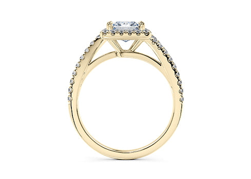 Kew Halo Yellow Gold 18k Princess Engagement Ring