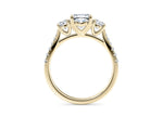 Lisbon Trilogy Yellow Gold 18k Cushion Engagement Ring