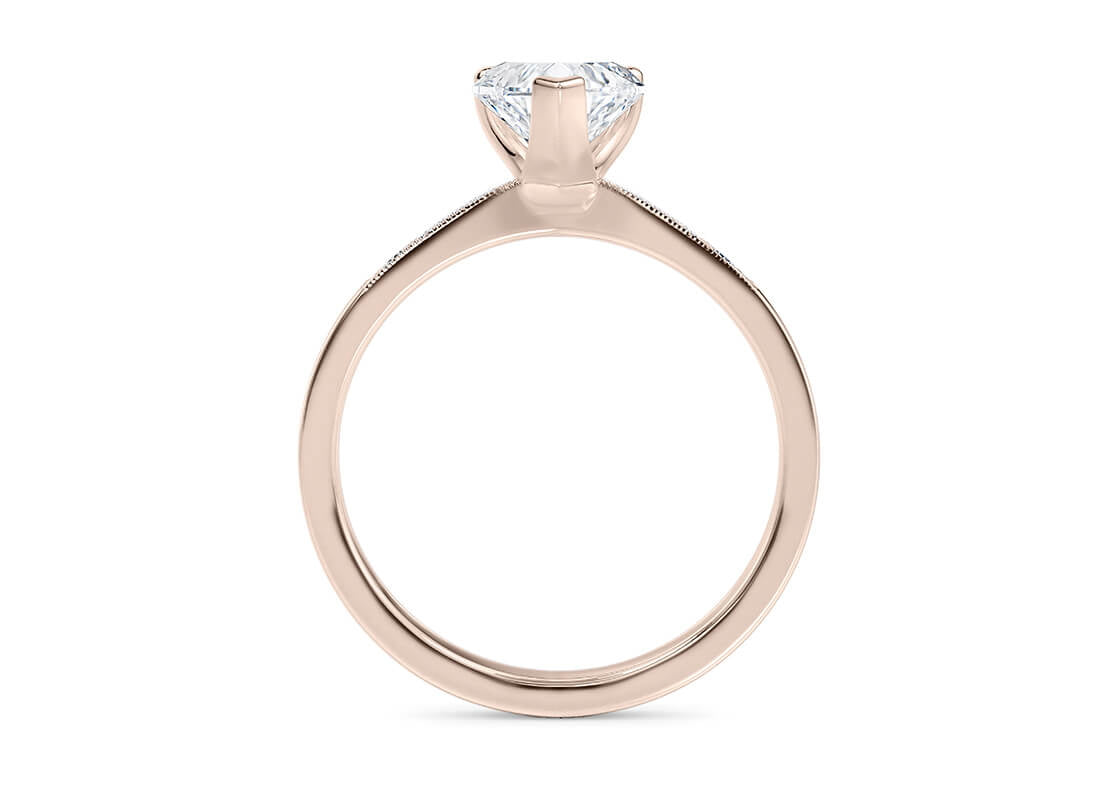 Delicacy Vintage Rose Gold 18k Heart Engagement Ring