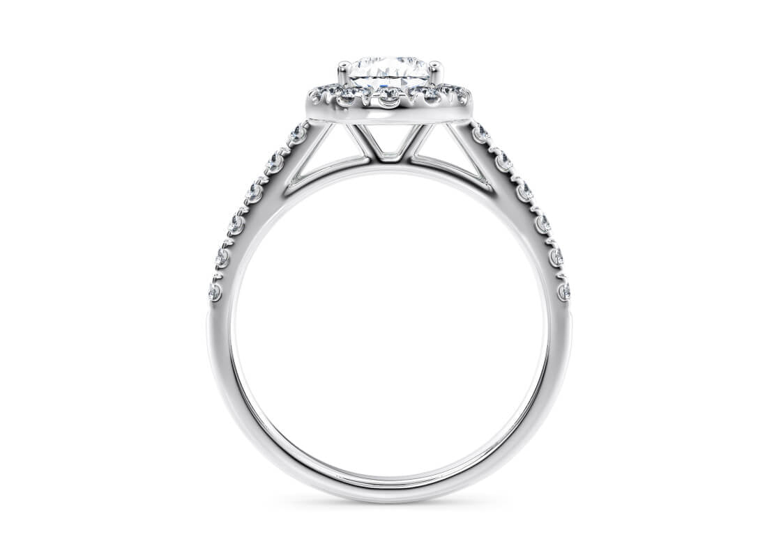 Medici Halo Platinum Pear Engagement Ring