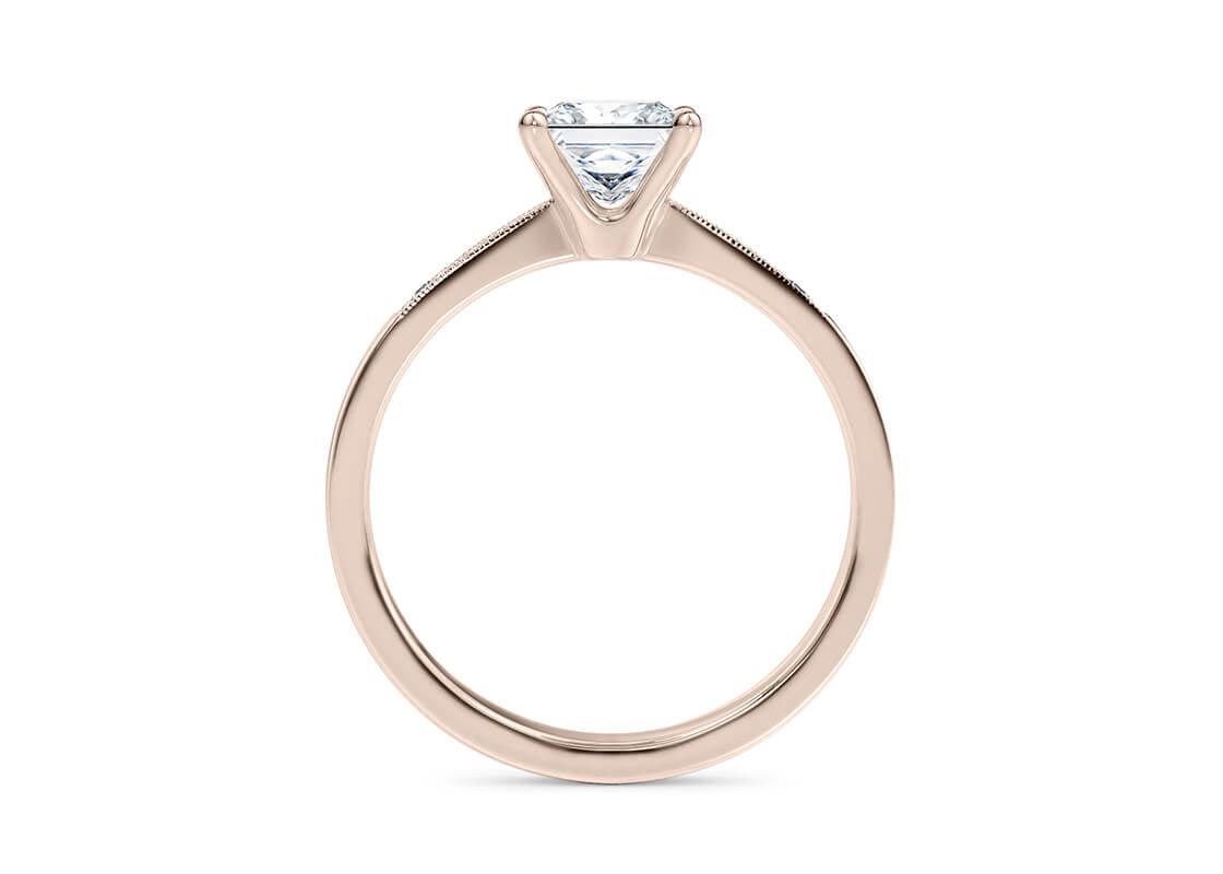 Delicacy Vintage Rose Gold 18k Princess Engagement Ring