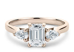 Barcelona Trilogy Rose Gold 18k Emerald Engagement Ring