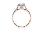 Aphrodite Halo Rose Gold 18k Princess Engagement Ring
