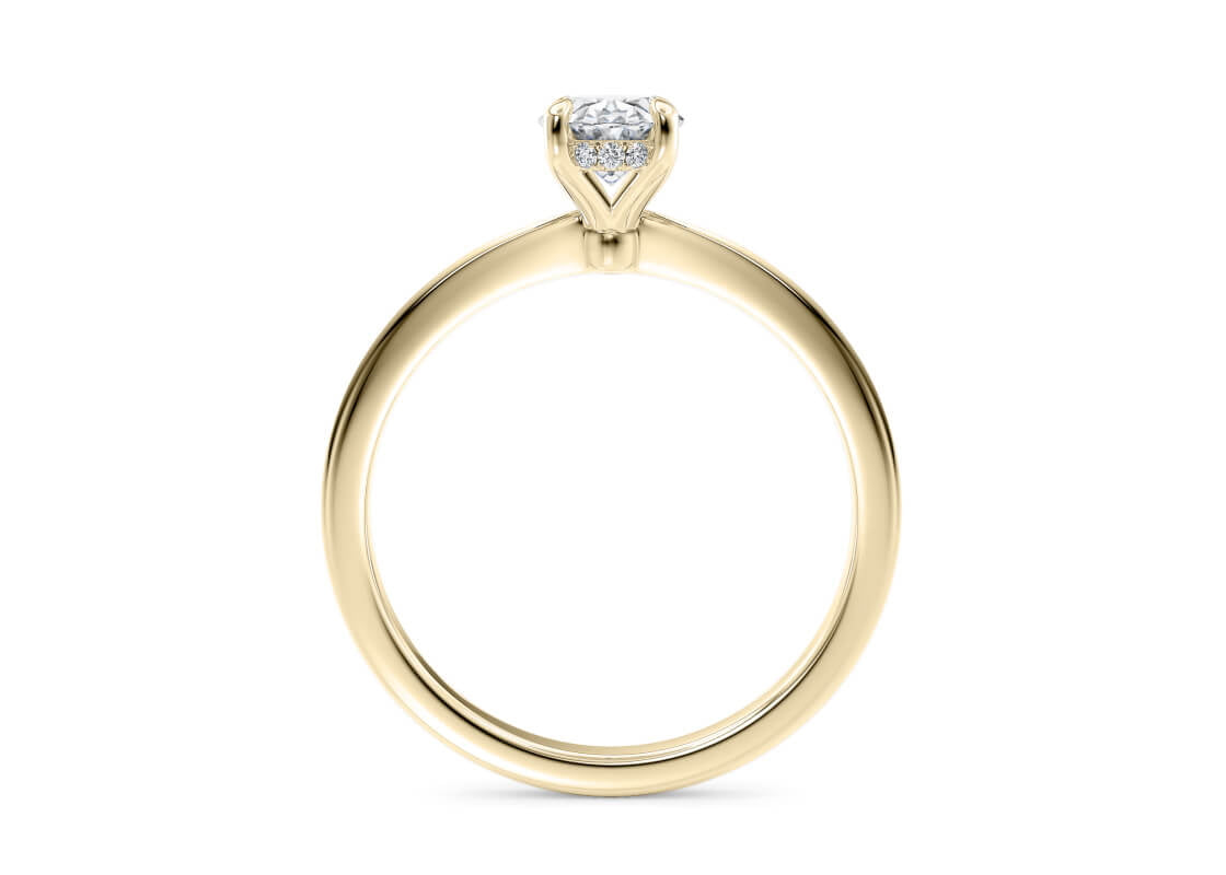Starlight Solitaire Yellow Gold 18k Oval Engagement Ring