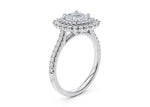 Berkeley Halo Platinum Cushion Engagement Ring