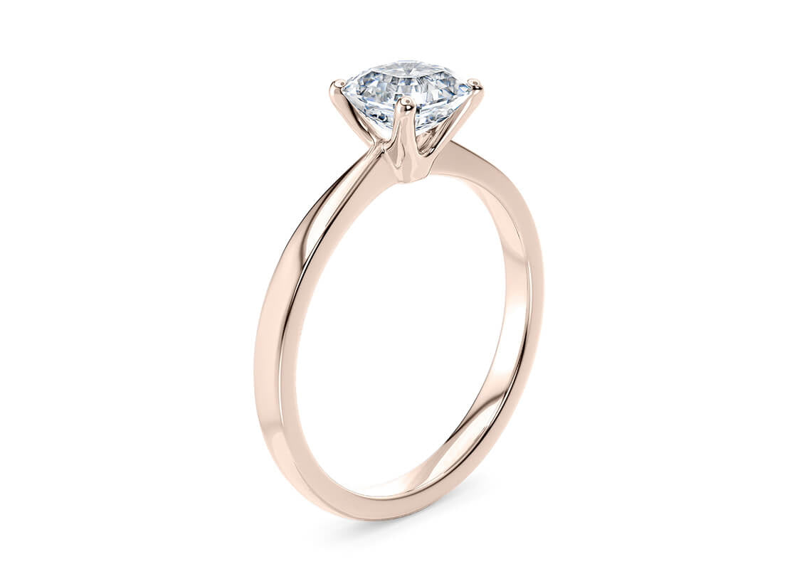 Delicacy Solitaire Rose Gold 18k Asscher Engagement Ring