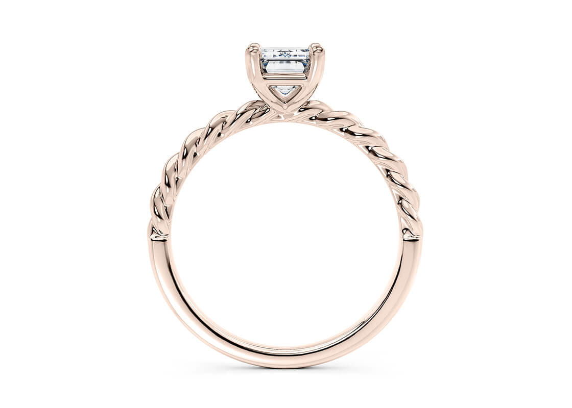 Ascot Solitaire Rose Gold 18k Emerald Engagement Ring